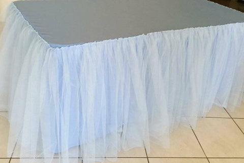 Blue Tulle Gathered Tablecloth