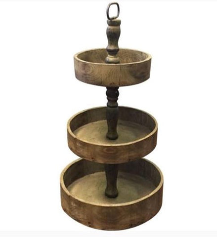 Rustic 3 Tier Round Stand
