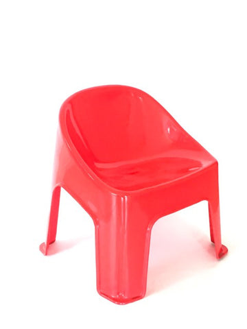 Red bubble chairs