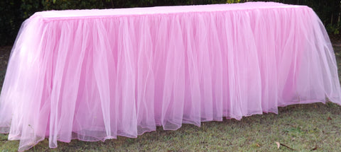 Pink Tulle Gathered Tablecloth