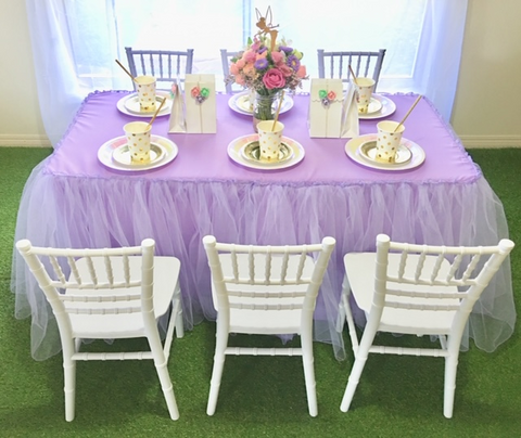 Purple Tulle Tablecloth For Children’s Size Table