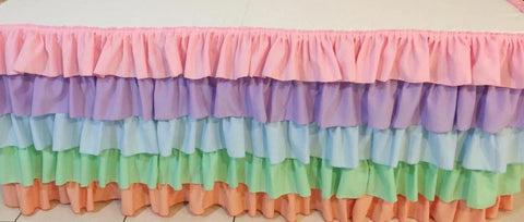 Ombre or Multi Colours Ruffled Tablecloth