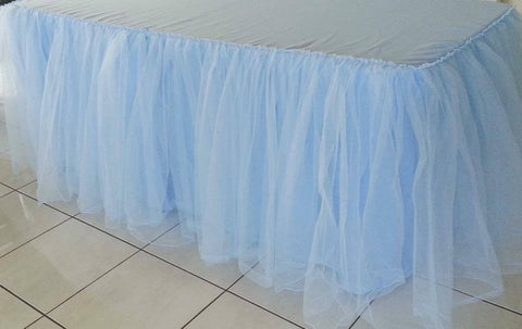 Blue Tulle Gathered Tablecloth