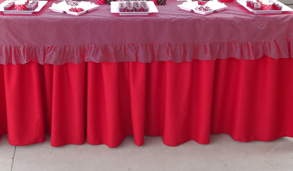 Red Gathered Tablecloth