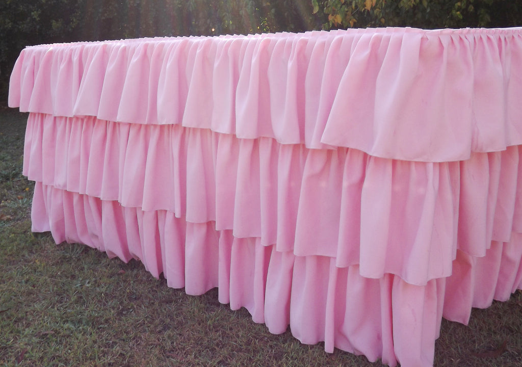 Pink Ruffled Tablecloth