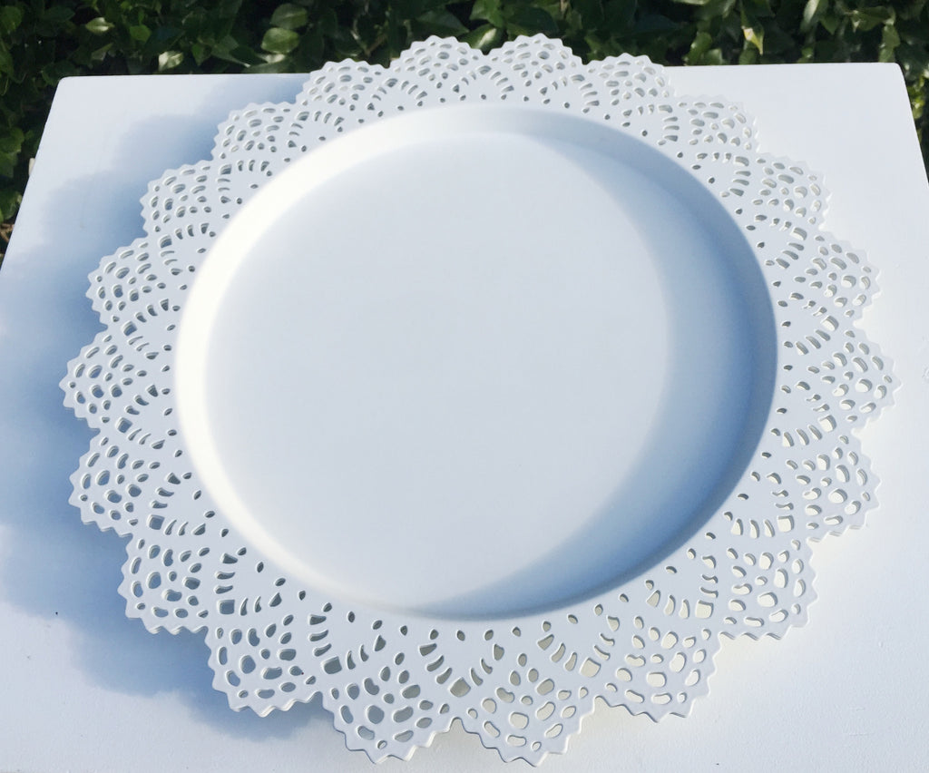 Large Lace Round Serving Platters