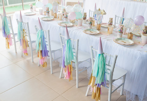 White Tulle Tablecloth For Children’s Size Table