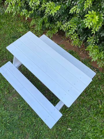White Picnic Bench Table