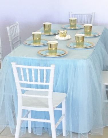 Blue Tulle Tablecloth For Children’s Size Table