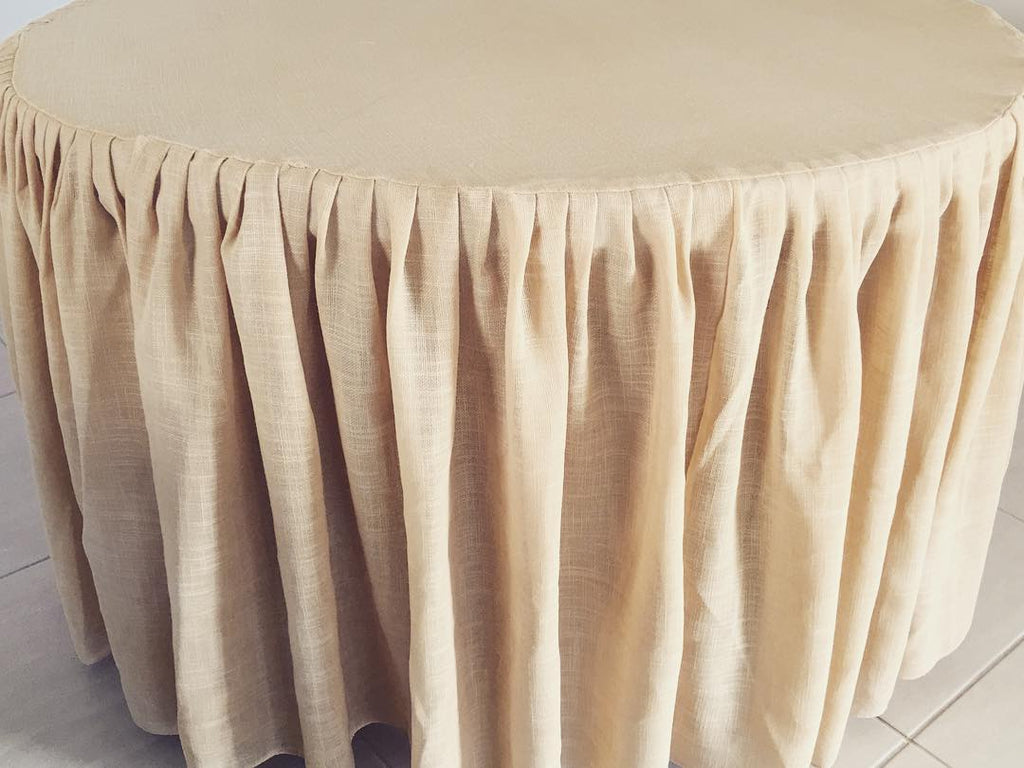 4ft Hessian Round Gathered Tablecloth