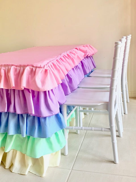 Pastel Rainbow  Tablecloth For Children’s Size Table